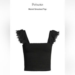 Black lace strap crop top